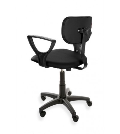 Ergonomiczne krzesło laboratoryjne ErgoPlus Eco, podłokietniki, kółka