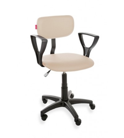 Obrotowe, regulowane krzesło laboratoryjne ErgoPlus Eco na kółkach, z podłokietnikami (PD WH)
