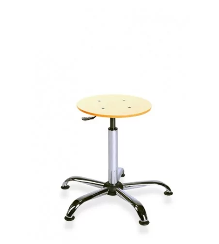 Taboret pracowniczy ze sklejki BlackTab 02 podstawa chromowana, stopki