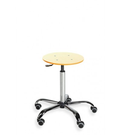 Taboret, stołek, hoker ze sklejki BlackTab - chrom, kółka, podnóżek