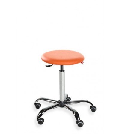 Taboret, stołek, hoker BlackTab Eco- ekoskóra, chrom, kółka