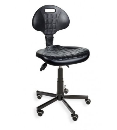 Obrotowe krzesło laboratoryjne - warsztatowe PurMax - na kółkach, z mechanizmem asynchronicznym (asynchro WH)