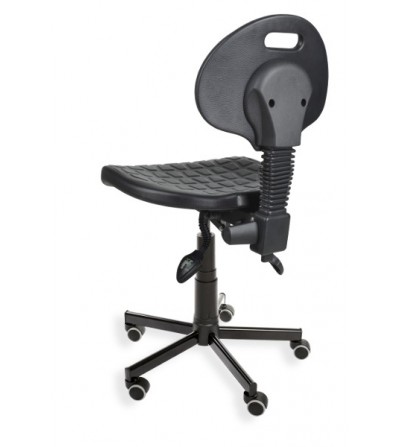 Obrotowe krzesło laboratoryjne - przemysłowe PurMax, na kółkach