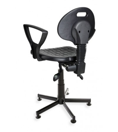 Krzesło warsztatowe PurMax z pianki, z podłokietnikami, stopki