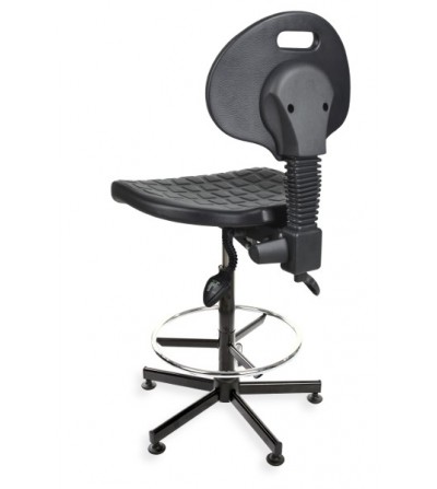 Krzesło laboratoryjne PurMax, z podnóżkiem, na stopkach, atestowane