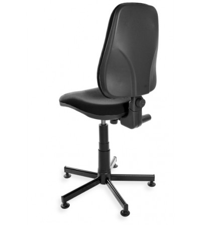 Obrotowe krzesło przemysłowe KOMFORTMAX na stopkach, trudnopalna tkanina