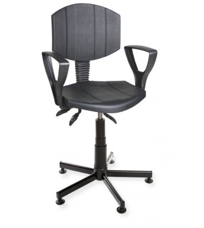 Krzesło warsztatowe PurActive, na stopkach, z podłokietnikami (asynchro PD)
