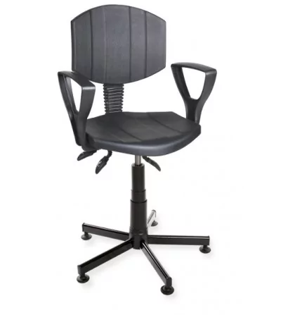 PurActive asynchro PD - krzesło warsztatowe, na stopkach, z podłokietnikami