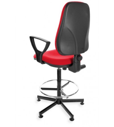 Wysokie krzesło KomfortMax z podłokietnikiem, podnóżkiem, na kółkach