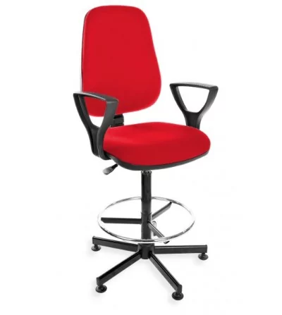 KomfortMax Desert H + RING PD - podwyższane krzesło przemysłowe z podnóżkiem i podłokietnikami, na stopkach