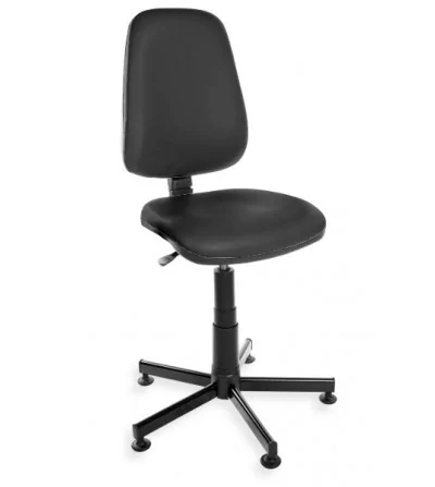 KomfortMax Eco - krzesło laboratoryjne, obrotowe na stopkach, wytrzymałe, obicie z ekoskóry