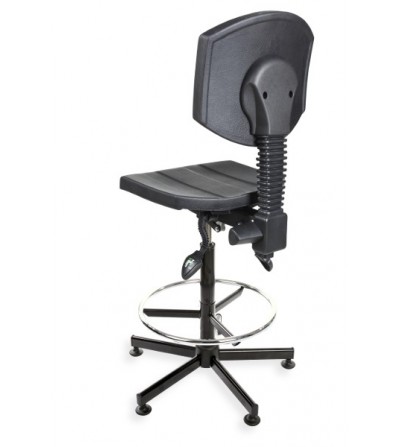 Krzesło przemysłowe PurActive - z podnóżkiem, na stopkach, odporne