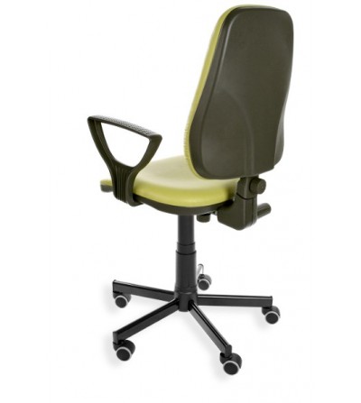 Obrotowe krzesło przemysłowe KomfortMax na kółkach, z podłokietnikami