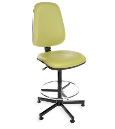 Podwyższane, obrotowe krzesło laboratoryjne - KomfortMax Eco z podnóżkiem, na stopkach (H + RING)