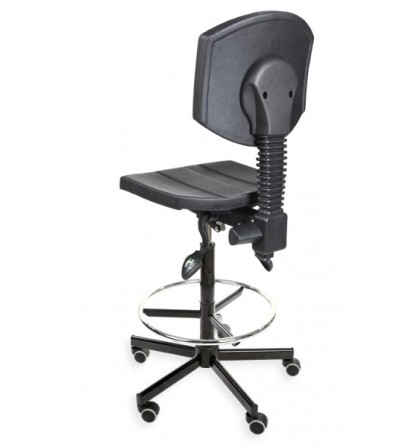 Krzesło warsztatowe - przemysłowe PurActive, z podnózkiem, na kółkach