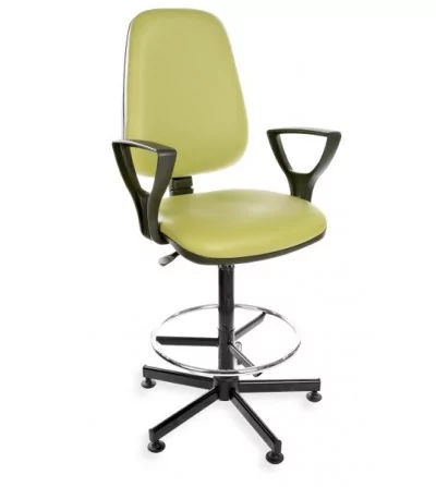 KomfortMax Eco H + RING PD - podwyższane krzesło laboratoryjne - przemysłowe z podnóżkiem, na stopkach