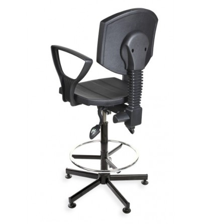 Krzesło z pianki PurActive, z podnóżkiem, podwyższane, podłokeitniki