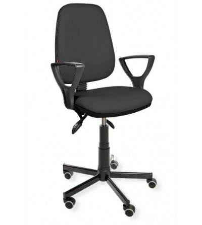 Krzesło przemysłowe, laboratoryjne z podłokietnikami na kółkach KomfortMax Eco asynchro PD WH