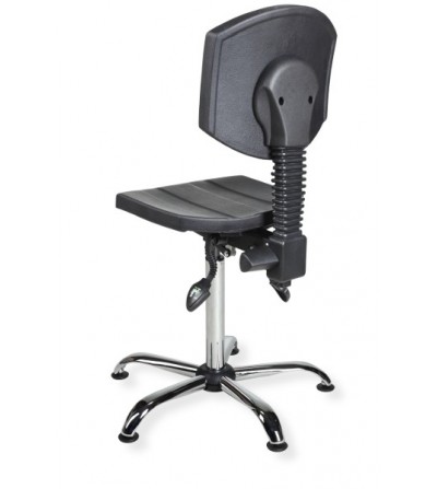 Krzesło laboratoryjne na stopkach z mechanizmem asynchro i podstawą PurActive chrome asynchro