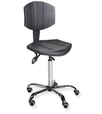Krzesło laboratoryjne na kółkach PurActive chrome asynchro WH