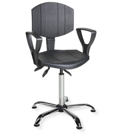 Krzesło warsztatowe z podłokietnikami PurActive chrome asynchro PD