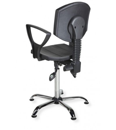 Krzesło warsztatowe z podłokietnikami PurActive chrome asynchro PD