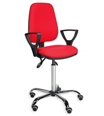 Krzesło przemysłowe, obrotowe na kółkach z podłokietniami KomfortMax Desert chrome asynchro PD WH