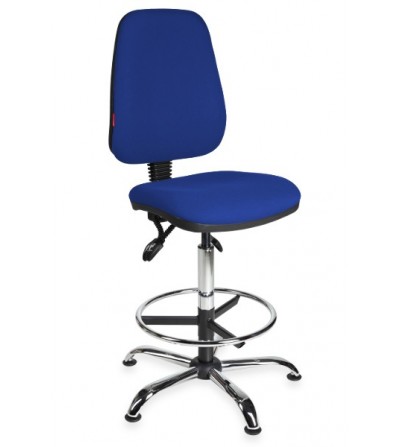 Krzesło przemysłowe wysokie z podnóżkiem na stopkach KomfortMax Desert chrome asynchro H + RING