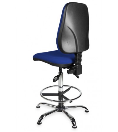 Krzesło przemysłowe wysokie z podnóżkiem na stopkach KomfortMax Desert chrome asynchro H + RING