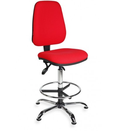 Krzesło przemysłowe wysokie z podnóżkiem na stopkach KomfortMax Desert chrome asynchro H + RING