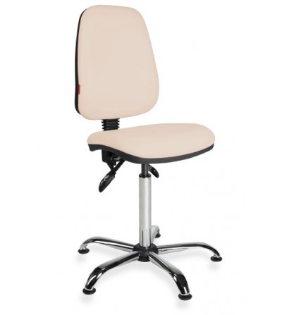 Krzesło przemysłowe obrotowe na stopkach z ecoskóry KomfortMax Eco chrome asynchro