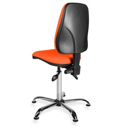 Krzesło przemysłowe obrotowe na stopkach z ecoskóry KomfortMax Eco chrome asynchro