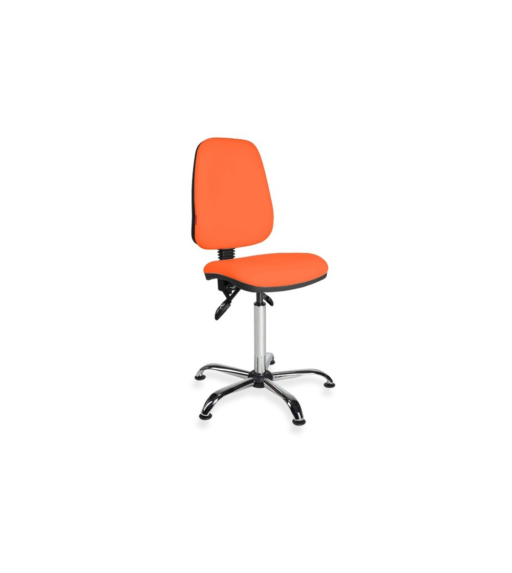 Krzesło przemysłowe obrotowe na stopkach z ecoskóry KomfortMax Eco chrome asynchro
