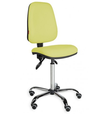 Krzesło warsztatowe obrotowe na kółkach KomfortMax Eco chrome asynchro WH