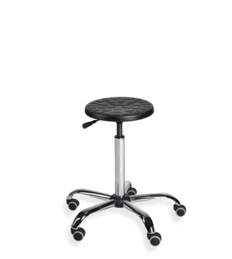 Taboret laboratoryjny PurTab na kółkach, chrom, od producenta