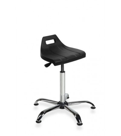 Hoker warsztatowy PurHoker z pianki, chromowana podstawa, stopki