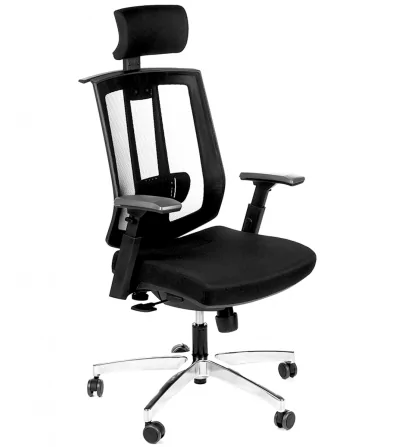 Krzesło biurowe Graphite MH Czarne podstawa chrome