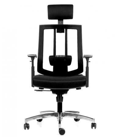 Fotel biurowy GRAPHITE z siatką i zagłówkiem