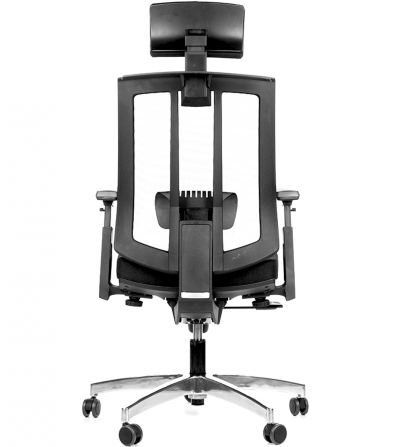 Fotel biurowy GRAPHITE z siatką i zagłówkiem