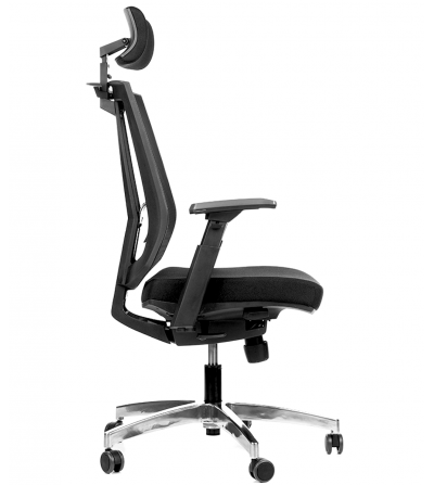 Fotel biurowy GRAPHITE z siatką i zagłówkiem