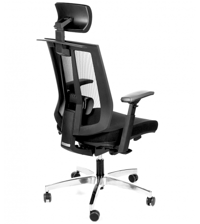 Fotel biurowy GRAPHITE z siatką i zagłówkiem