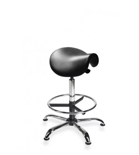 Taboret - siodło PurDżokej z pianki - na stopkach, podwyższany, chrom