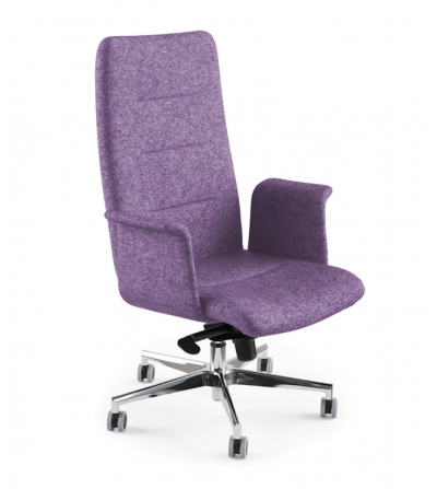 Fotel biurowy  LOFT fioletowe podstawa aluminium