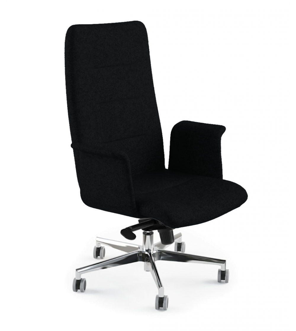 Fotel biurowy LOFT czarny podstawa aluminiowa