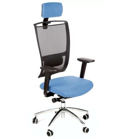 Krzesło biurowe SENSE MH jasnoniebieskie podstawa chrom