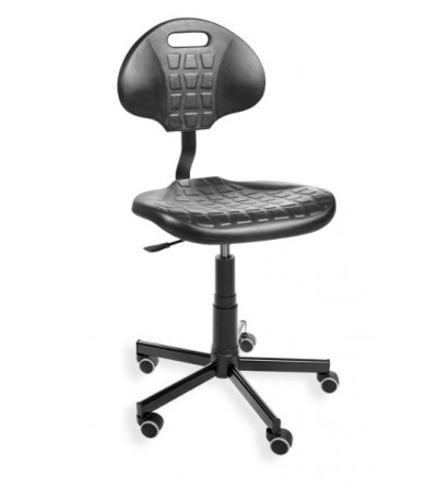 Obrotowe krzesło przemysłowe PurMax na kółkach (WH)