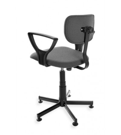 Krzesło przemysłowe z podłokietnikami Black 01, obrotowe, na stopkach