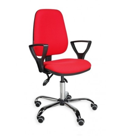 Krzesło przemysłowe, obrotowe na kółkach z podłokietniami KomfortMax Desert chrome asynchro PD WH