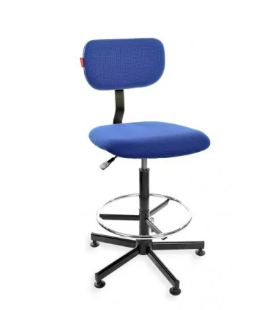 Black 01 H + RING - podwyższane krzesło szwalnicze z podnóżkiem, na stopkach