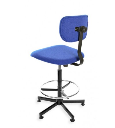 Podwyższane ergonomiczne krzesło szwalnicze Black 01, podnóżek, stopki